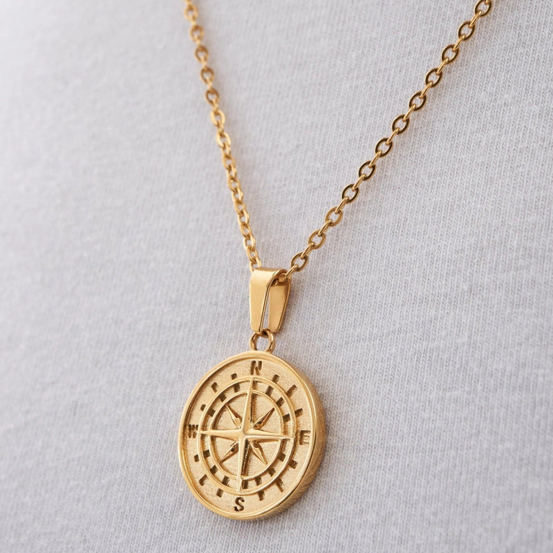 COMPASS PENDANT 18K GOLD PLATED