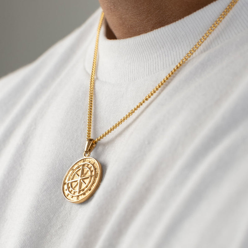 COMPASS PENDANT 18K GOLD PLATED